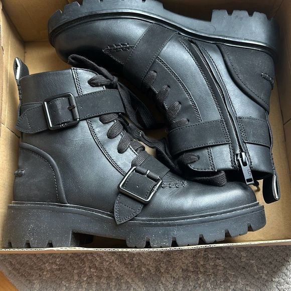 UGG Noe Leather Combat Boots - Size 8 - Picture 8 of 9